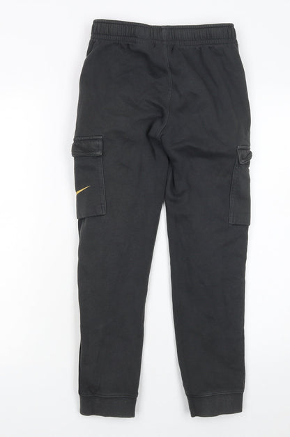 Boys UK Size M Nike Regular Fit Cargo Black Trousers