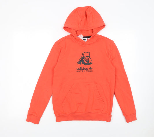 Boys UK Size 11-12 Years adidas Orange Pullover Hoodie