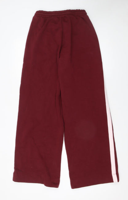 Womens UK Size M Zara Regular Fit Sweatpants Red Trousers