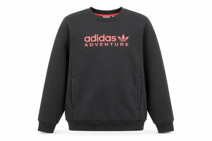 Adidas Girls Black Adventure Logo Pullover Sweatshirt 11-12 Years
