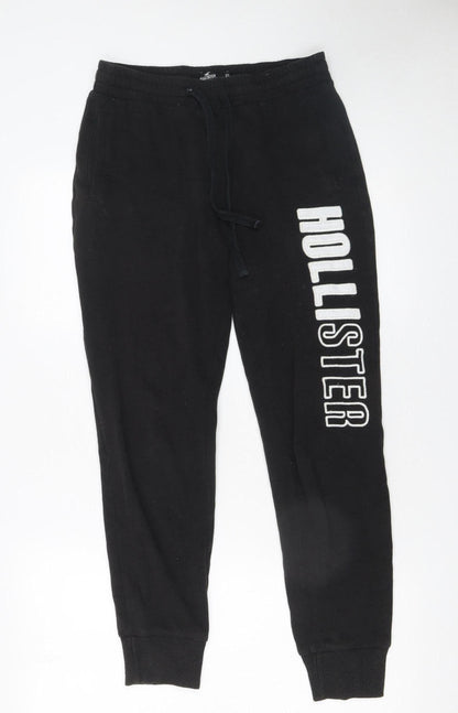 Womens UK Size XS Hollister Regular Fit Jogger Black Trousers