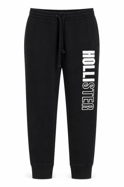 Womens UK Size XS Hollister Regular Fit Jogger Black Trousers