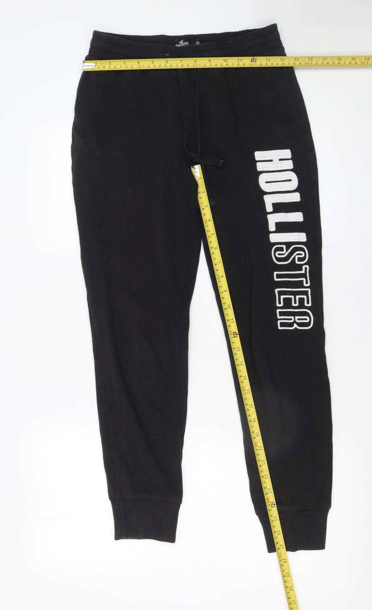 Womens UK Size XS Hollister Regular Fit Jogger Black Trousers