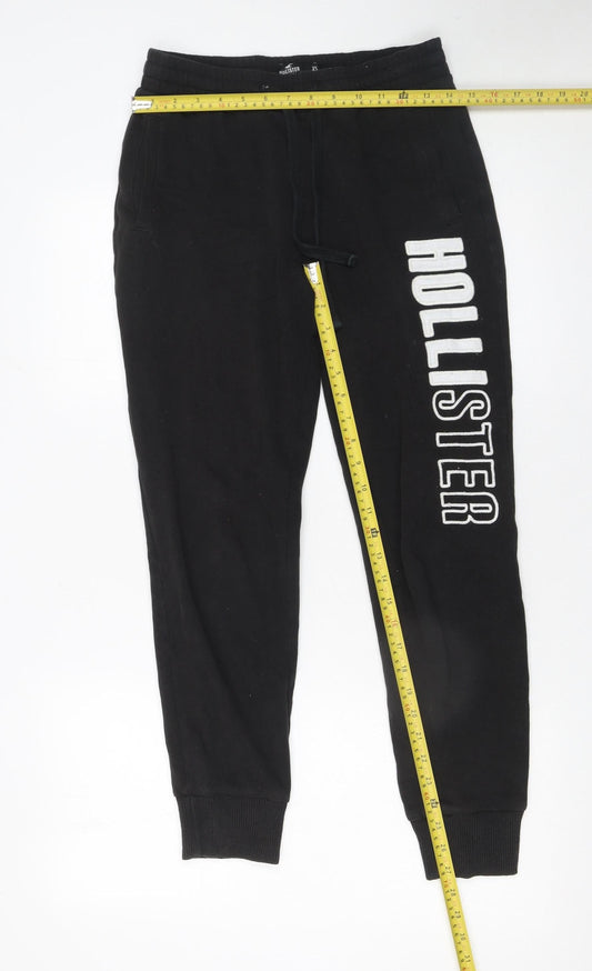 Womens UK Size XS Hollister Regular Fit Jogger Black Trousers