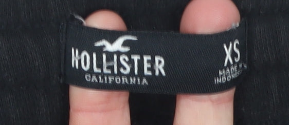 Womens UK Size XS Hollister Regular Fit Jogger Black Trousers