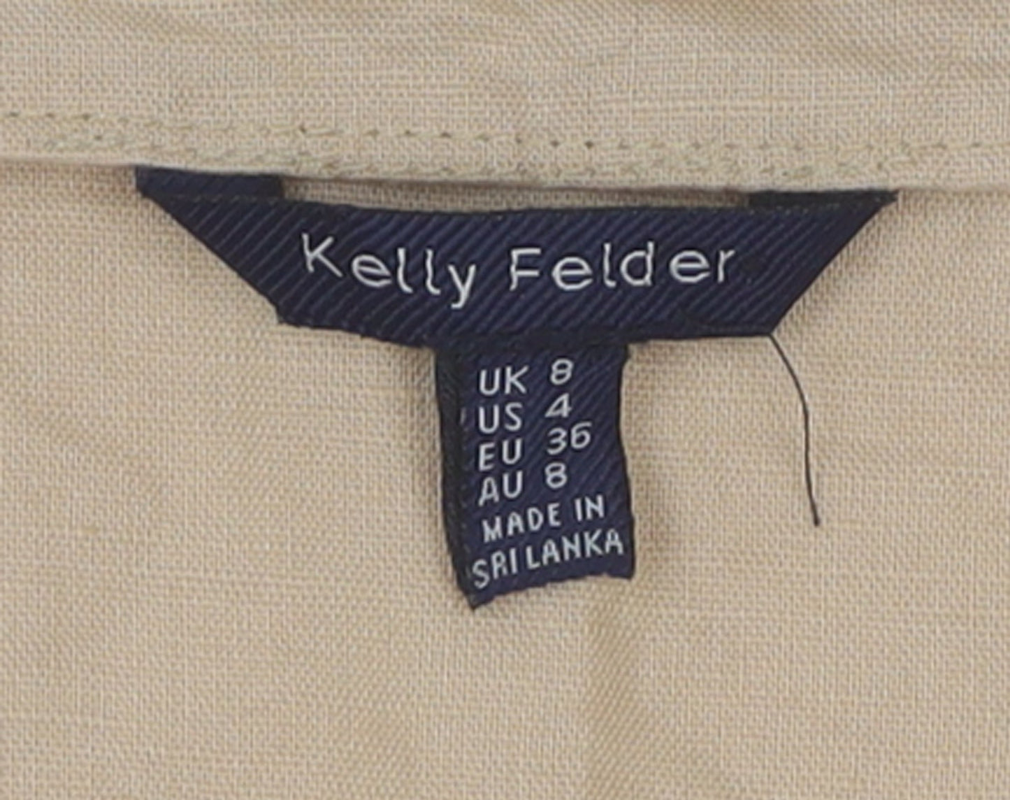 Womens UK Size 8 Kelly Felder Beige Cropped Blouse