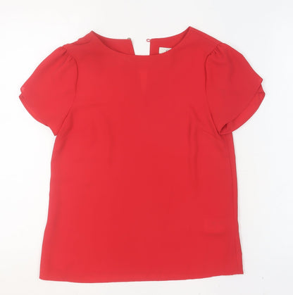 Womens UK Size 6 Oasis Red Basic Blouse