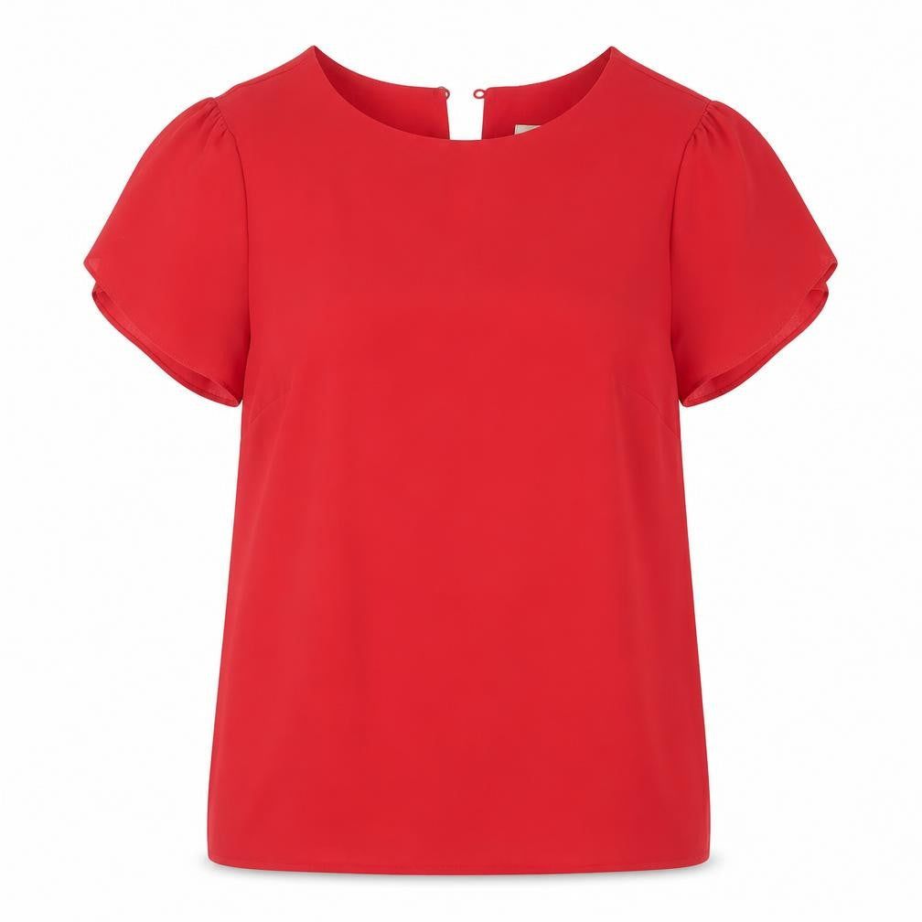 Womens UK Size 6 Oasis Red Basic Blouse