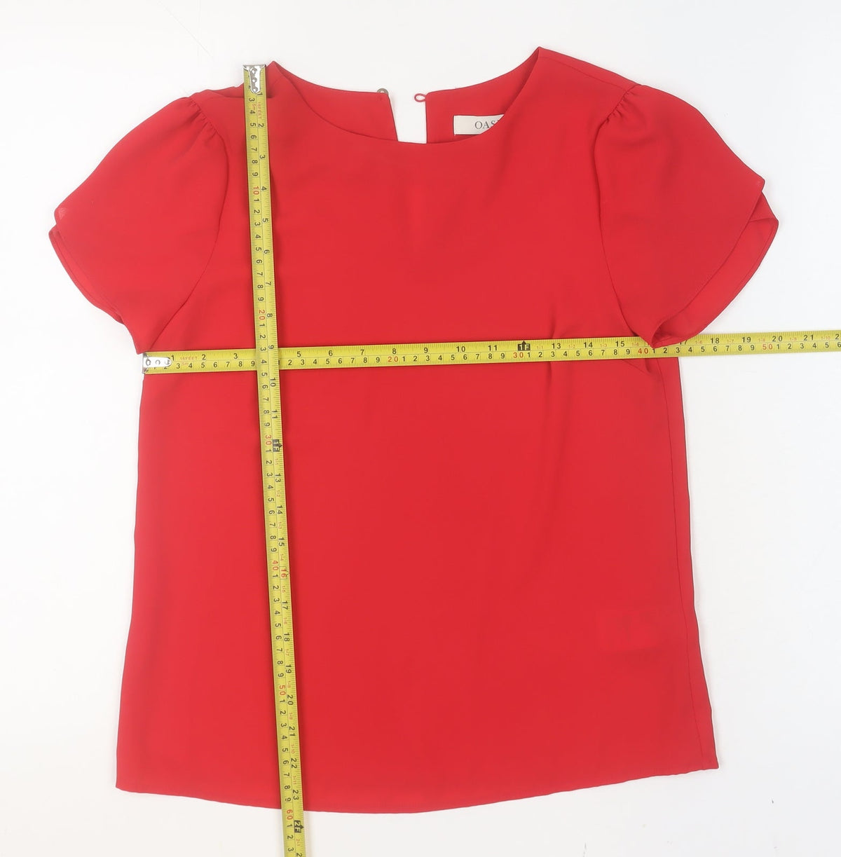 Womens UK Size 6 Oasis Red Basic Blouse