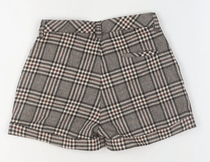 Tyess Girls Brown Check Chino Shorts Size 10A 140cm 100% Cotton