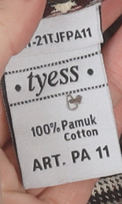 Tyess Girls Brown Check Chino Shorts Size 10A 140cm 100% Cotton