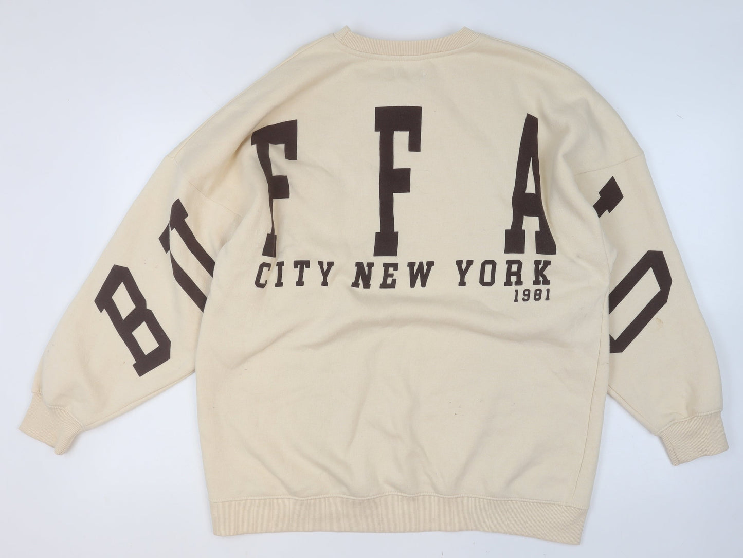 Womens UK Size 8 PRETTYLITTLETHING Beige Pullover Sweatshirt