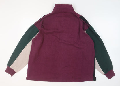 Womens UK Size L Chardonnay Multicoloured Henley Sweatshirt
