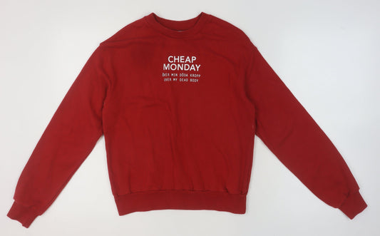 Womens UK Size XS Cheap Monday Red Pullover Sweatshirt