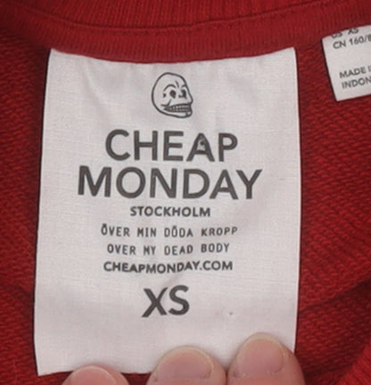 Womens UK Size XS Cheap Monday Red Pullover Sweatshirt