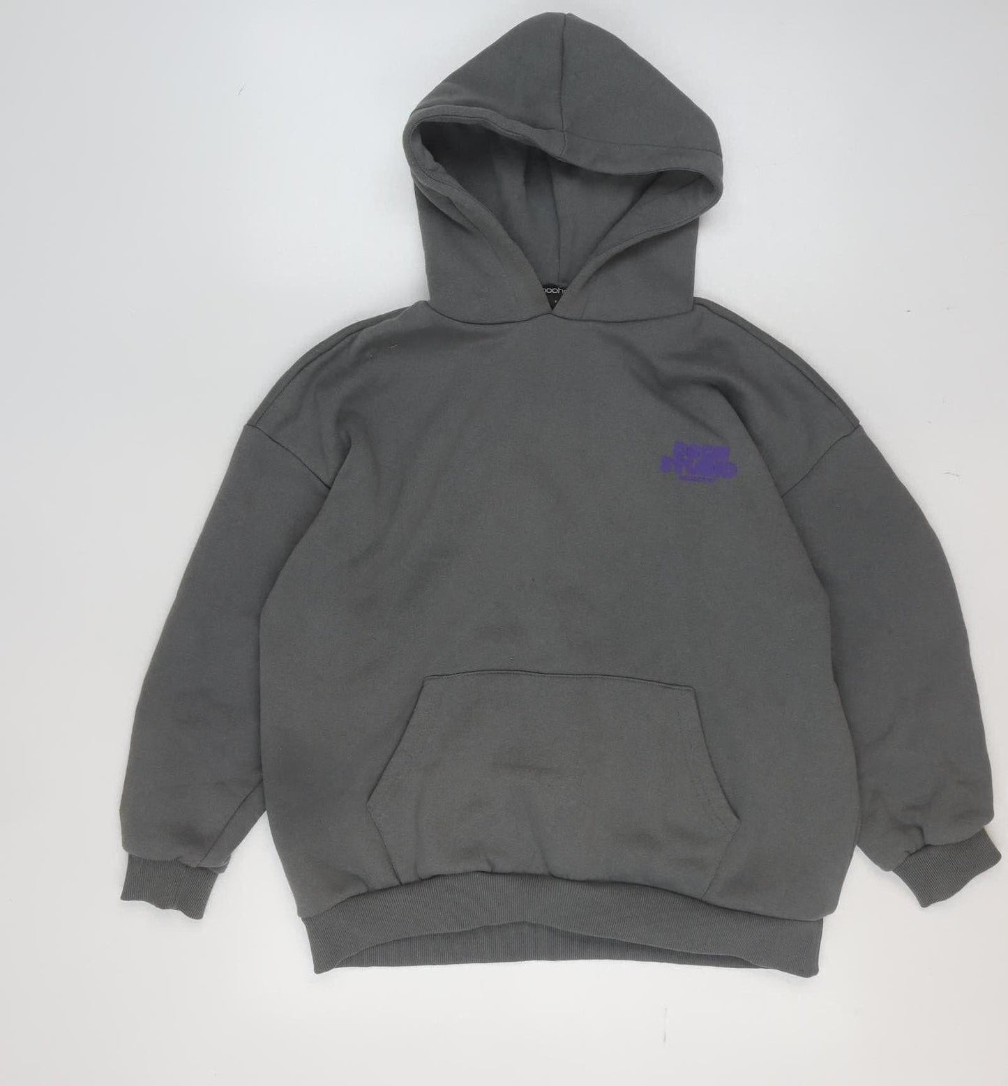 Womens UK Size S Boohoo Grey Pullover Hoodie