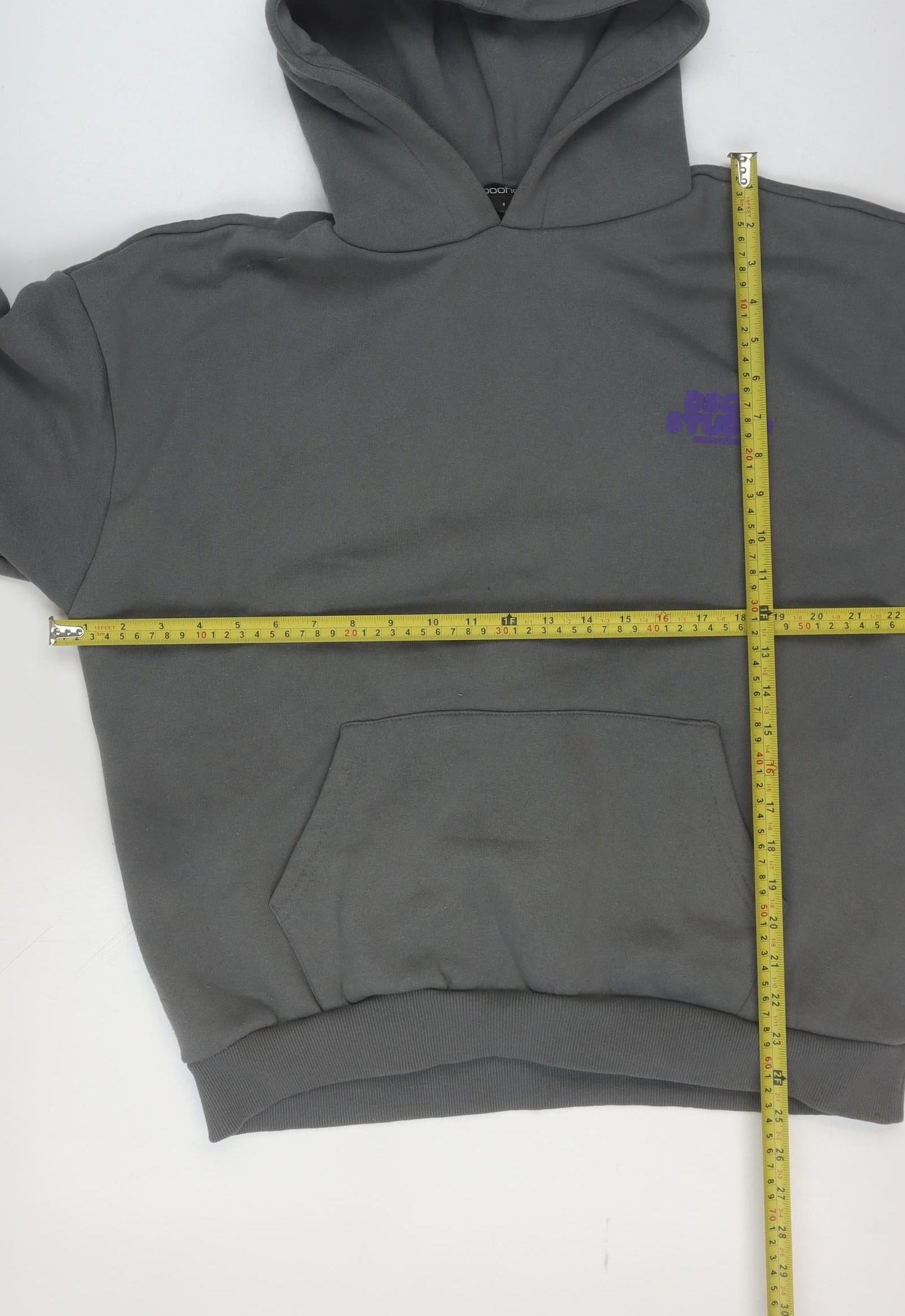 Womens UK Size S Boohoo Grey Pullover Hoodie