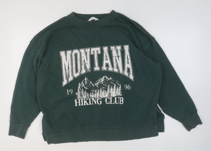 Womens UK Size M Primark Green Pullover Sweatshirt