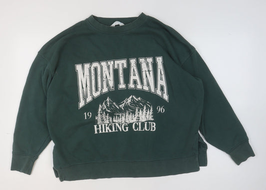 Womens UK Size M Primark Green Pullover Sweatshirt