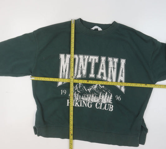 Womens UK Size M Primark Green Pullover Sweatshirt