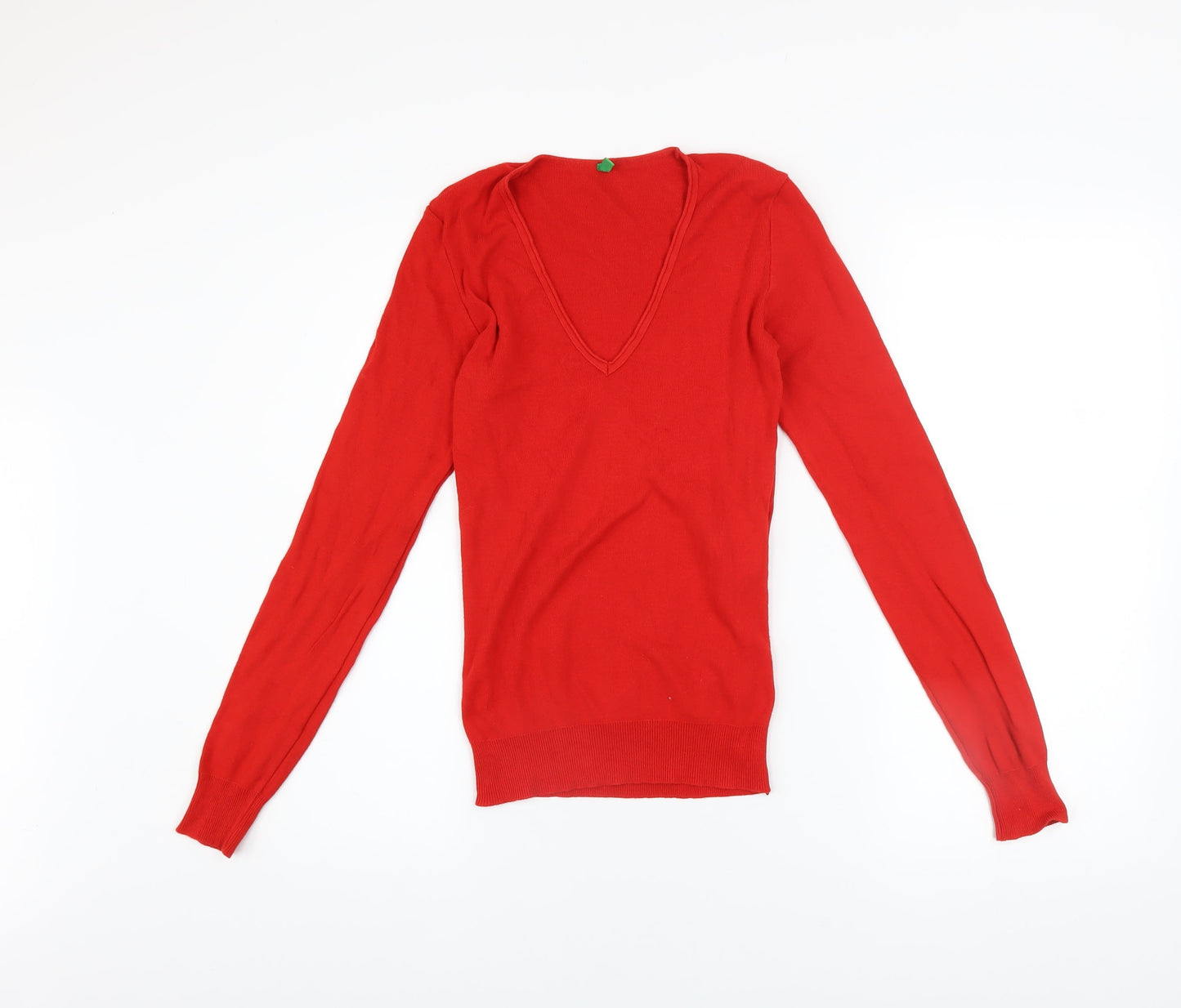Womens UK Size XS United Colors of Benetton Red Basic Blouse