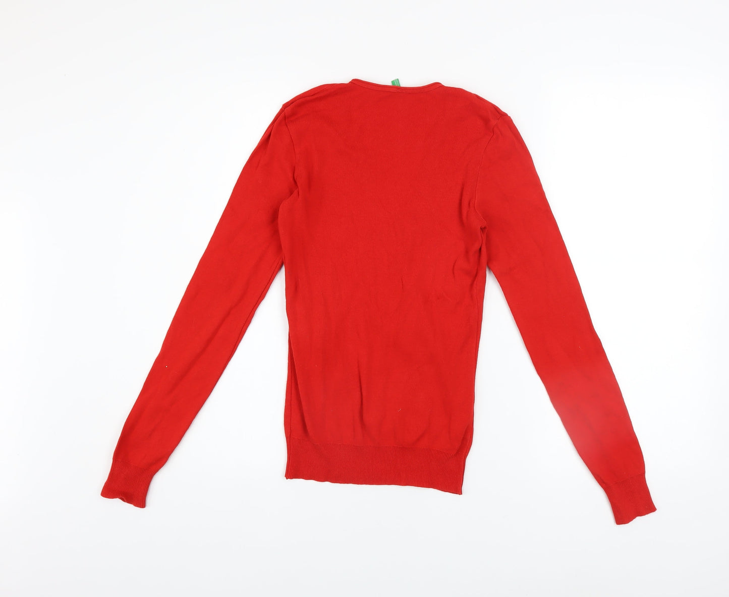 Womens UK Size XS United Colors of Benetton Red Basic Blouse