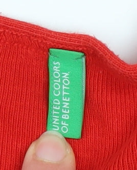 Womens UK Size XS United Colors of Benetton Red Basic Blouse