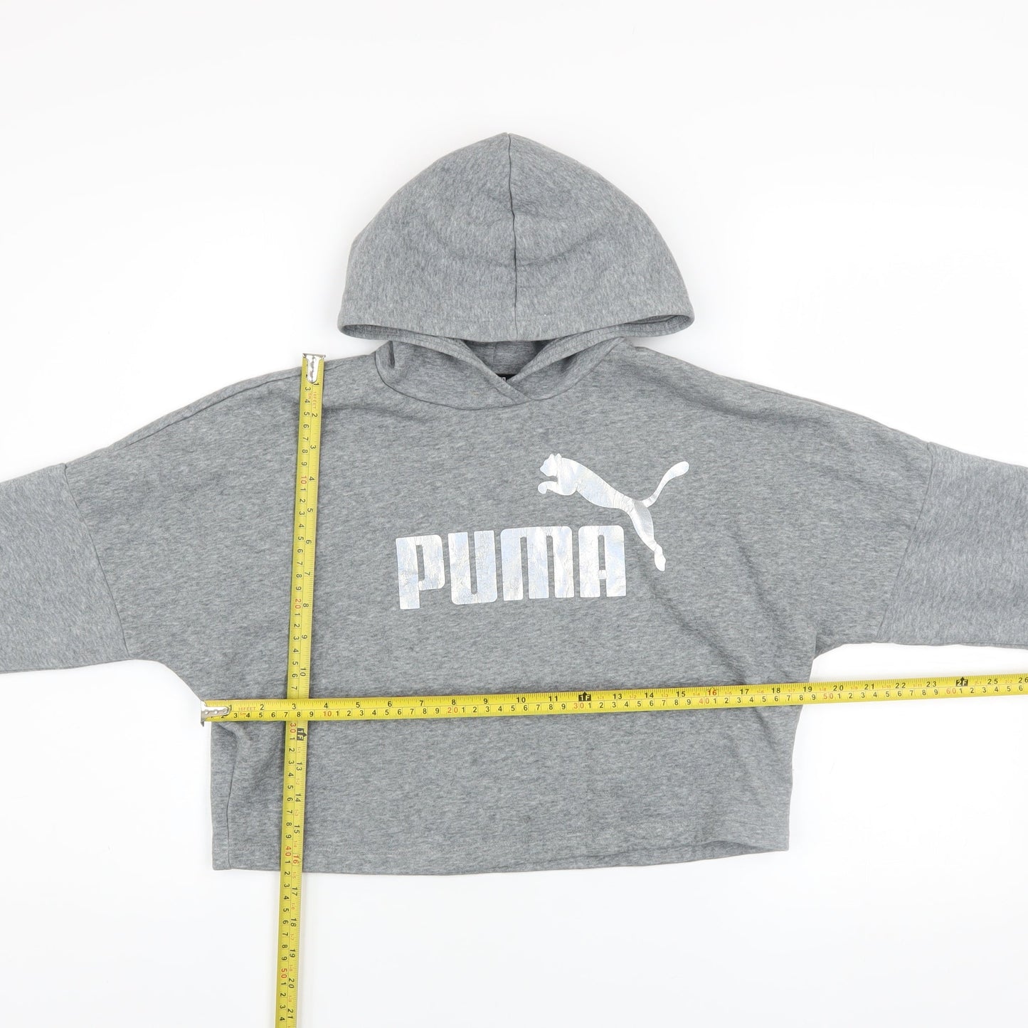 Girls UK Size 14-15 Years PUMA Grey Pullover Hoodie