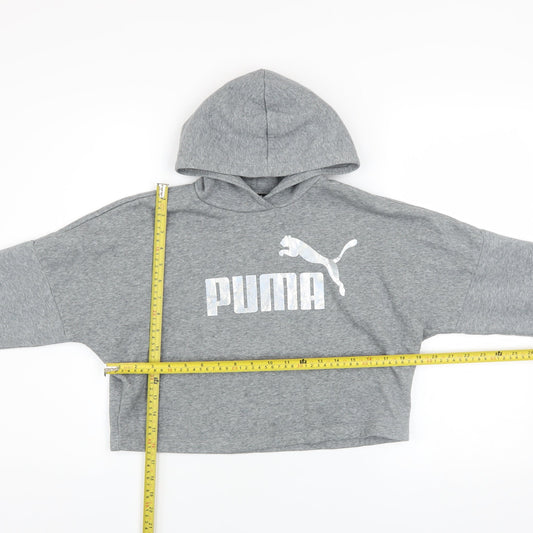 Girls UK Size 14-15 Years PUMA Grey Pullover Hoodie