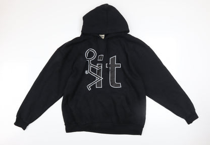 Mens UK Size XL Jon Lauren Black Pullover Hoodie