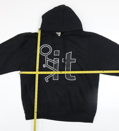 Mens UK Size XL Jon Lauren Black Pullover Hoodie