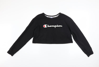 Womens UK Size M Champion Black Pullover Sweatshirt