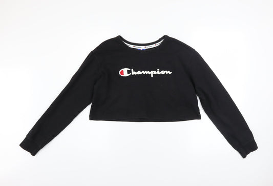 Womens UK Size M Champion Black Pullover Sweatshirt