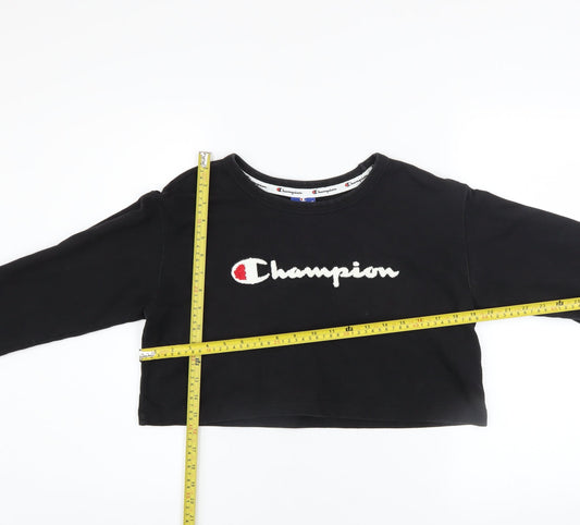 Womens UK Size M Champion Black Pullover Sweatshirt