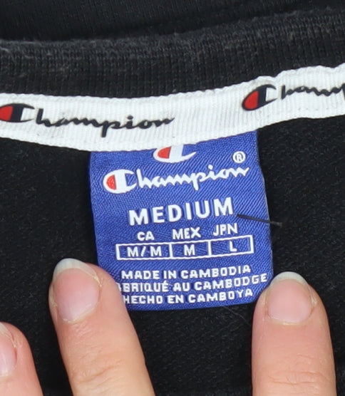 Womens UK Size M Champion Black Pullover Sweatshirt