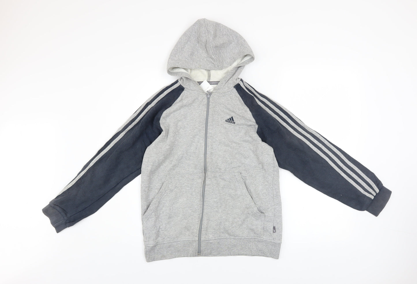 Teens UK Size L adidas Grey Full Zip Hoodie