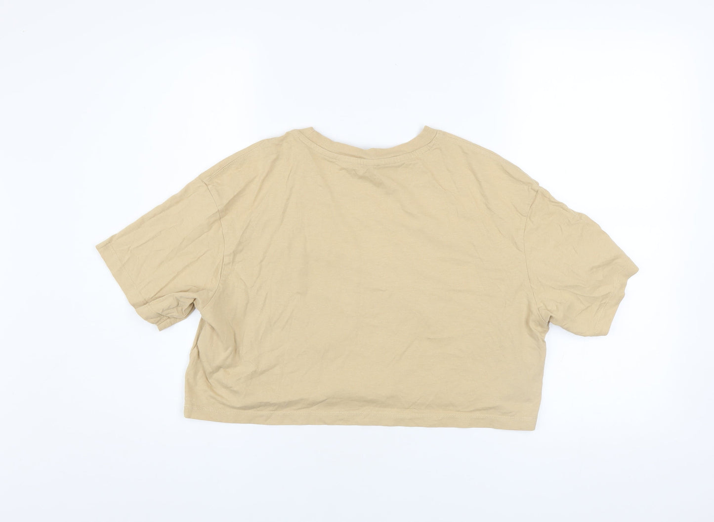 Womens UK Size S FB Sister Beige Cropped T-Shirt