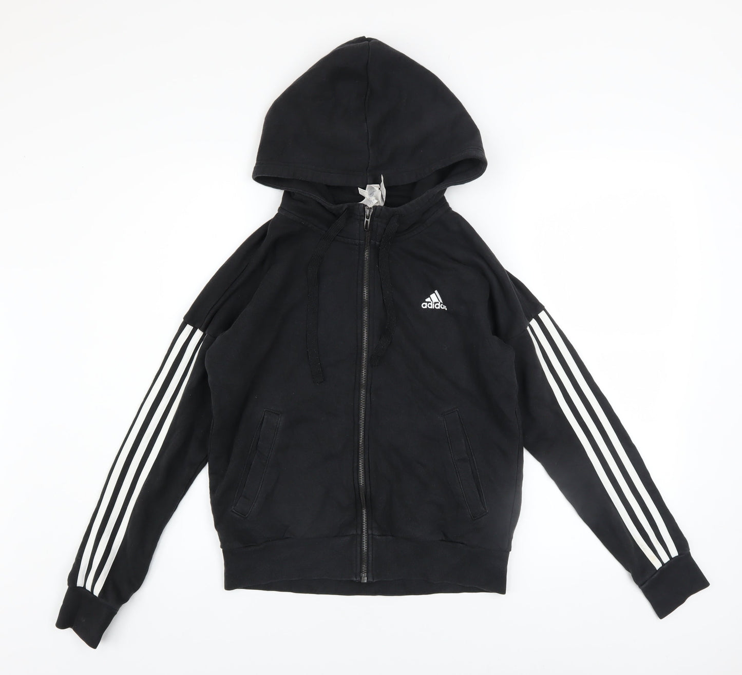 Womens UK Size S adidas Black Full Zip Hoodie