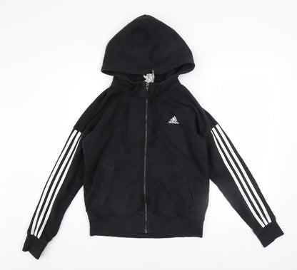 Womens UK Size S adidas Black Full Zip Hoodie