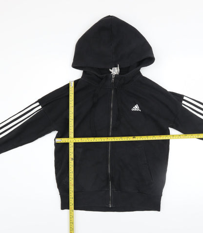 Womens UK Size S adidas Black Full Zip Hoodie
