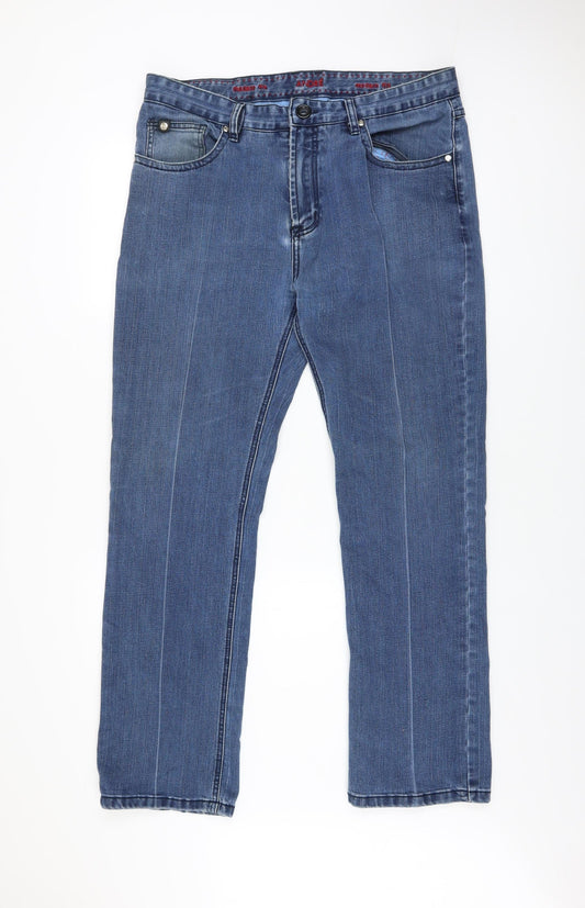 Mens UK Size L André Regular Fit Straight Blue Jeans