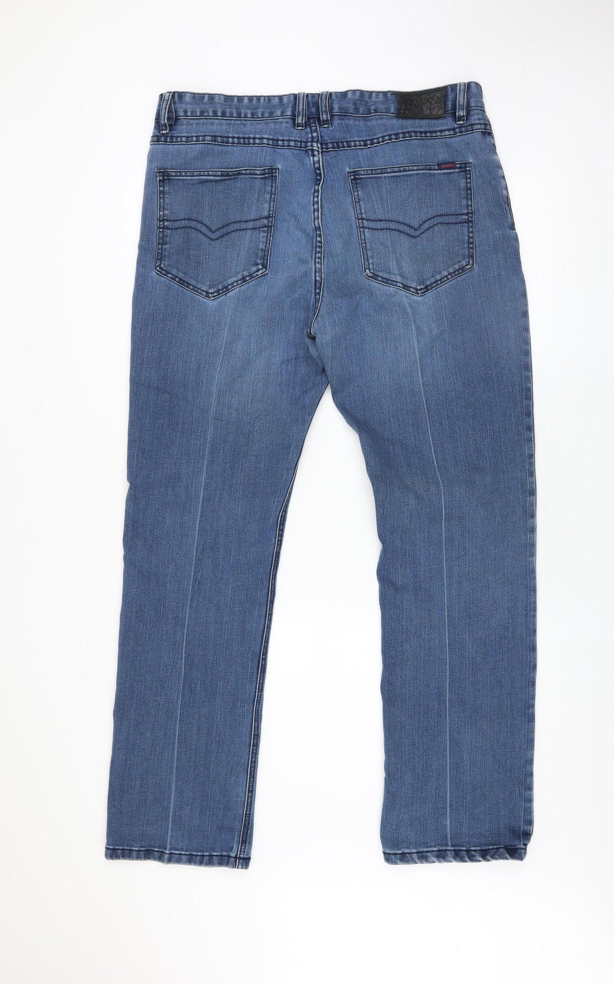 Mens UK Size L André Regular Fit Straight Blue Jeans
