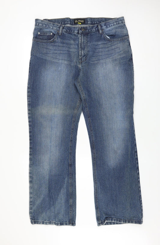 Mens UK Size 38/32 FB Jeans Regular Fit Straight Blue Jeans