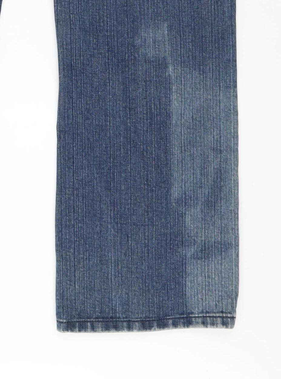 Mens UK Size 38/32 FB Jeans Regular Fit Straight Blue Jeans
