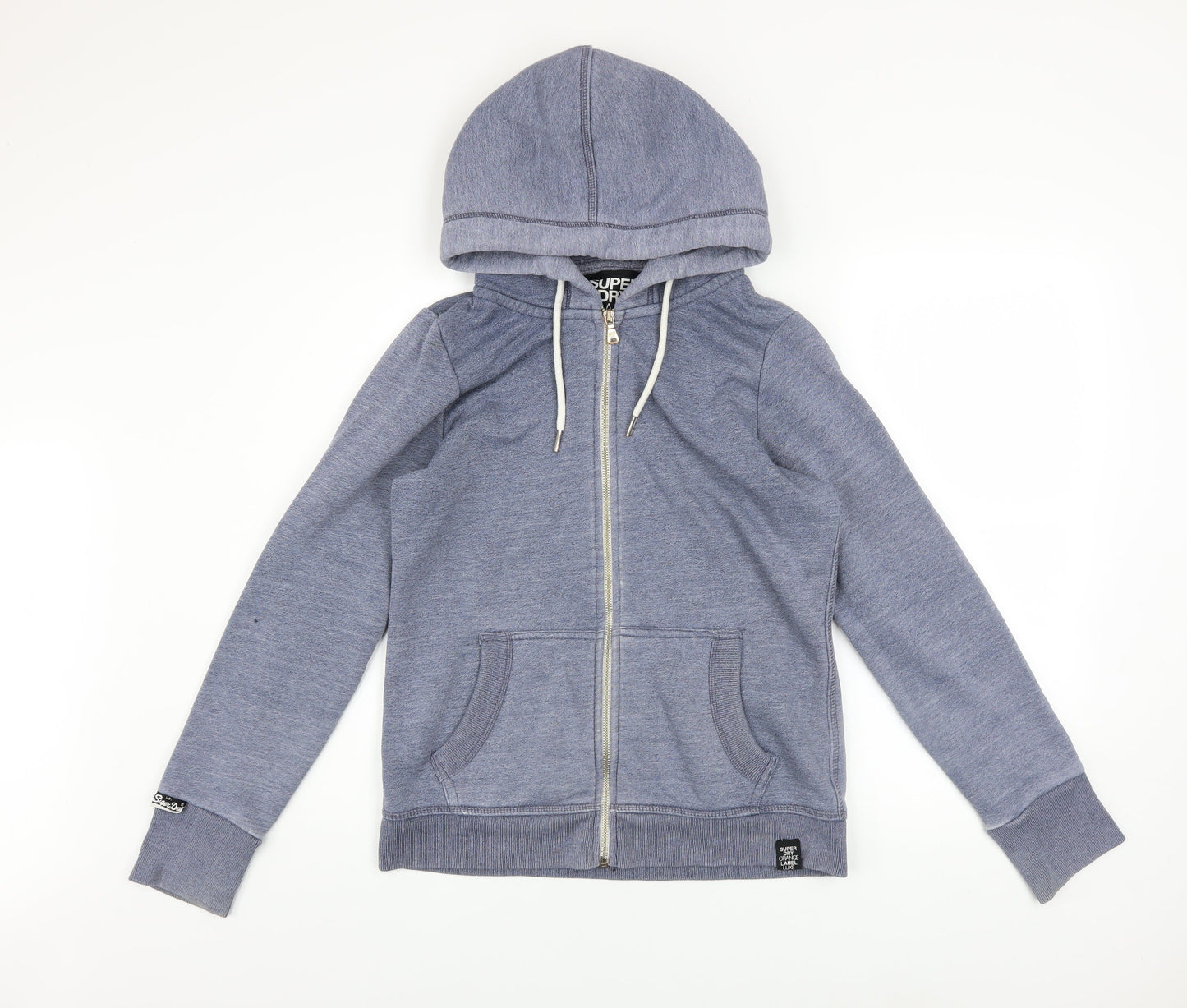 Womens UK Size L Superdry Blue Full Zip Hoodie