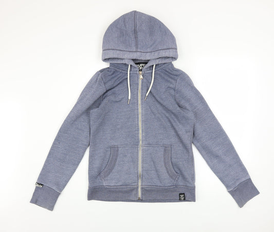Womens UK Size L Superdry Blue Full Zip Hoodie