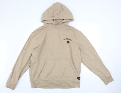 Mens UK Size L The Stronghold Beige Pullover Hoodie