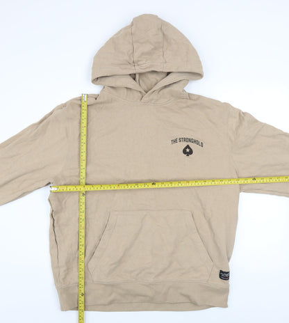 Mens UK Size L The Stronghold Beige Pullover Hoodie