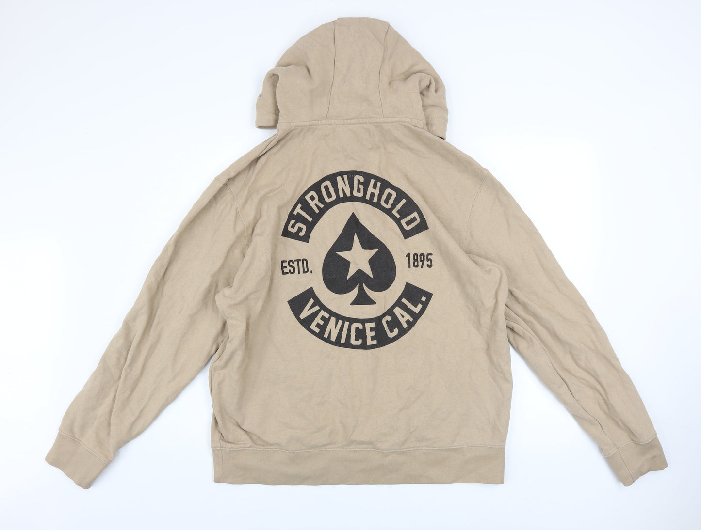 Mens UK Size L The Stronghold Beige Pullover Hoodie