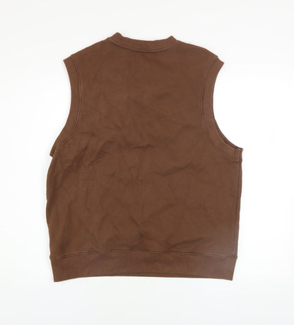 Volcom Men's Brown Sleeveless V-Neck Cotton Blend Casual Top M